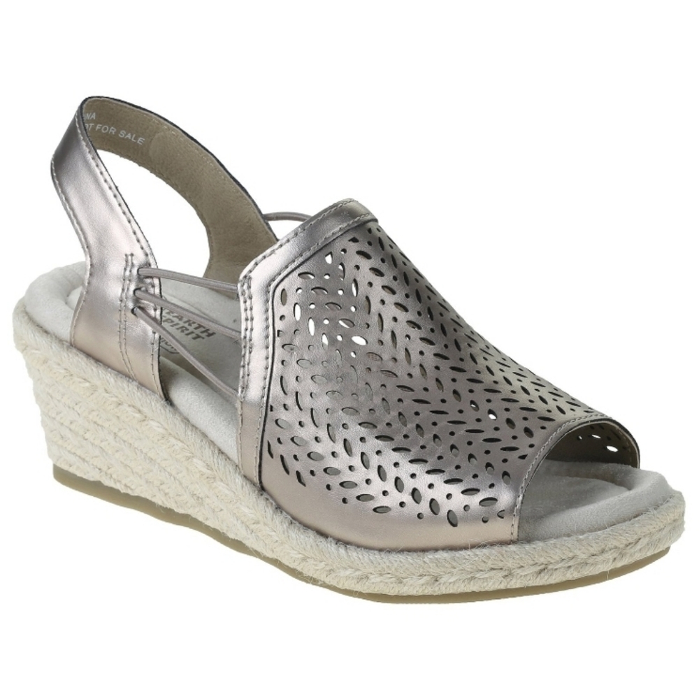 Earth Spirit Womens Metallic Wedge Sandals